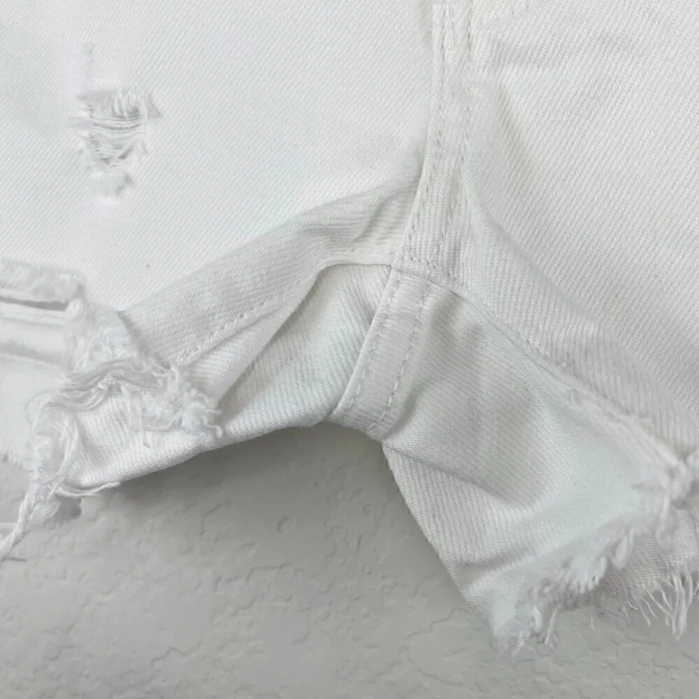 Free People x REVOLVE Sophia White Denim Shorts Cutoff Button Fly Size 25